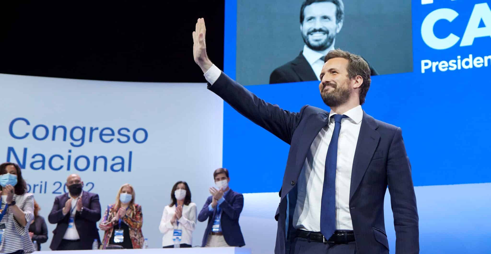 Pablo Casado, durante su intervención en el congreso del PP en el que se materializó el relevo en la presidencia.