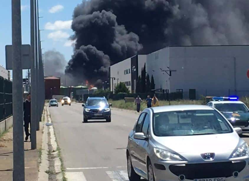 Zona de la explosión en la planta de biodiésel en Calahorra (La Rioja)