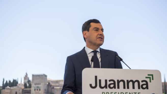 El presidente del PP-A y de la Junta, Juanma Moreno, durante la presentación de los ocho cabezas de lista para el 19-J. El presidente del PP-A y de la Junta, Juanma Moreno, durante la presentación de los ocho cabezas de lista para el 19-J.