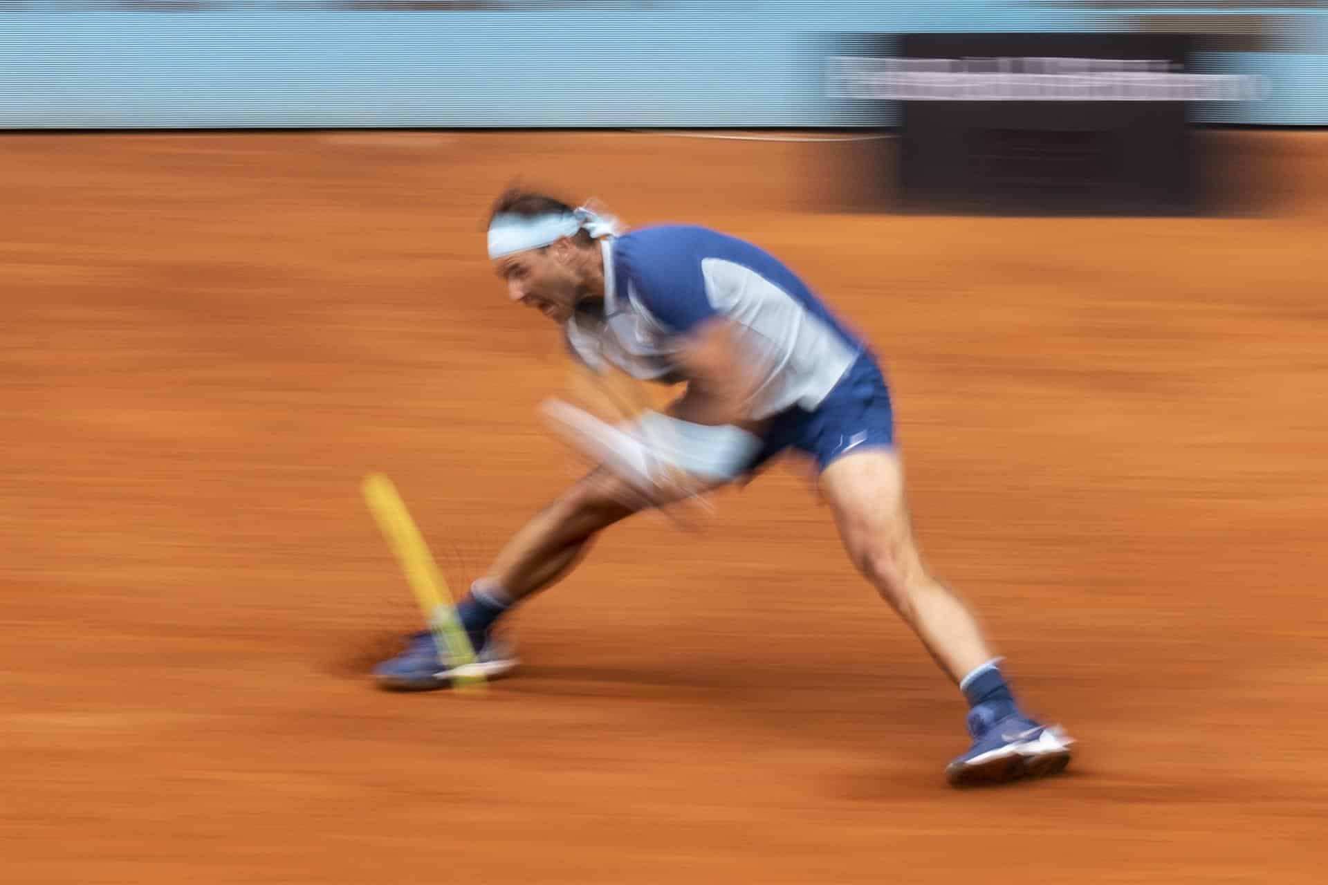 Rafa Nadal, en su debut en el Mutua Madrid Open de tenis de 2022, que se celebra en la Caja Mágica.