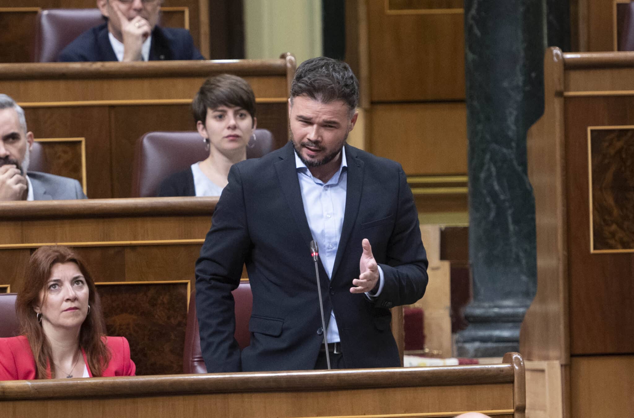 El portavoz de Esquerra Republicana (ERC) en el Congreso, Gabriel Rufián, interviene en una sesión plenaria.