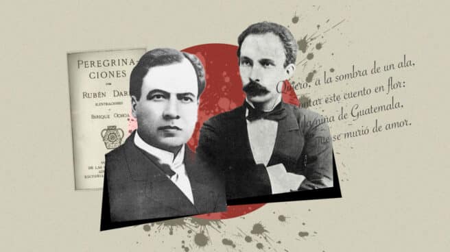 Collage de Ruben Darío y José Martí