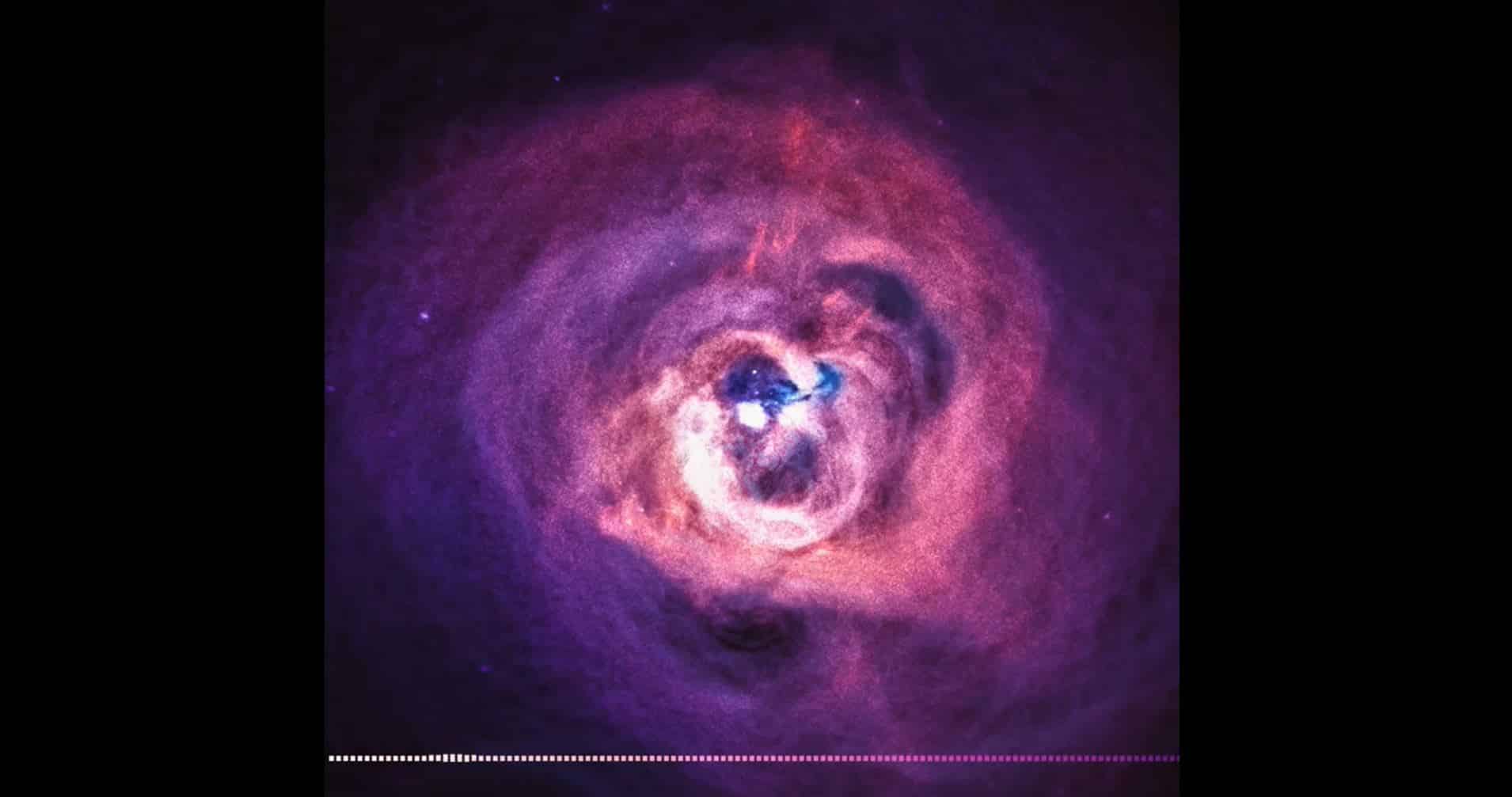Agujero negro en el centro de la galaxia de Perseo.