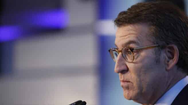 El presidente del PP, Núñez Feijóo, durante la conferencia organizada por el diario La Razón este lunes en Madrid. El presidente del PP, Núñez Feijóo, durante la conferencia organizada por el diario La Razón este lunes en Madrid.