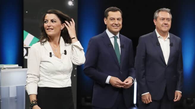 Olona, Moreno y Espadas, en el debate de RTVE.