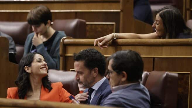 La presidenta de Cs, Inés Arrimadas, junto al resto de parlamentarios del Grupo en el Congreso de los Diputados.