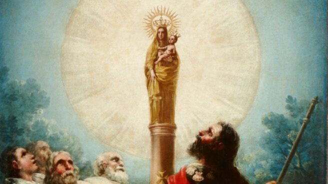 La obra 'Francisco de Goya:Aparición de la Virgen del Pilar al Apóstol Santiago y sus discípulos'