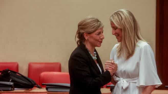 Yolanda Díaz y María Muñoz (Cs), en la Comisión de Trabajo del Congreso. Yolanda Díaz y María Muñoz (Cs), en la Comisión de Trabajo del Congreso.