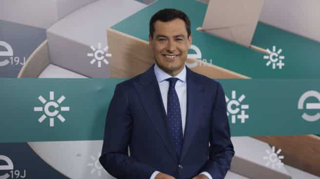 El candidato del Partido Popular a la reelección a la presidencia de la Junta de Andalucía, Juanma Moreno