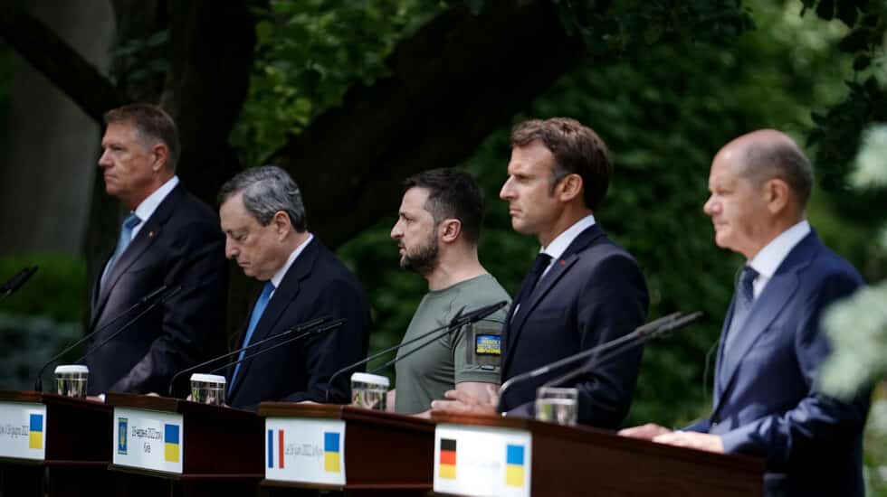 Iohannis, Draghi, Zelenski, Macron y Scholz en Kiev