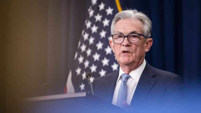 Jerome Powell, presidente de la Fed, durante la rueda de prensa tras la reunión de junio