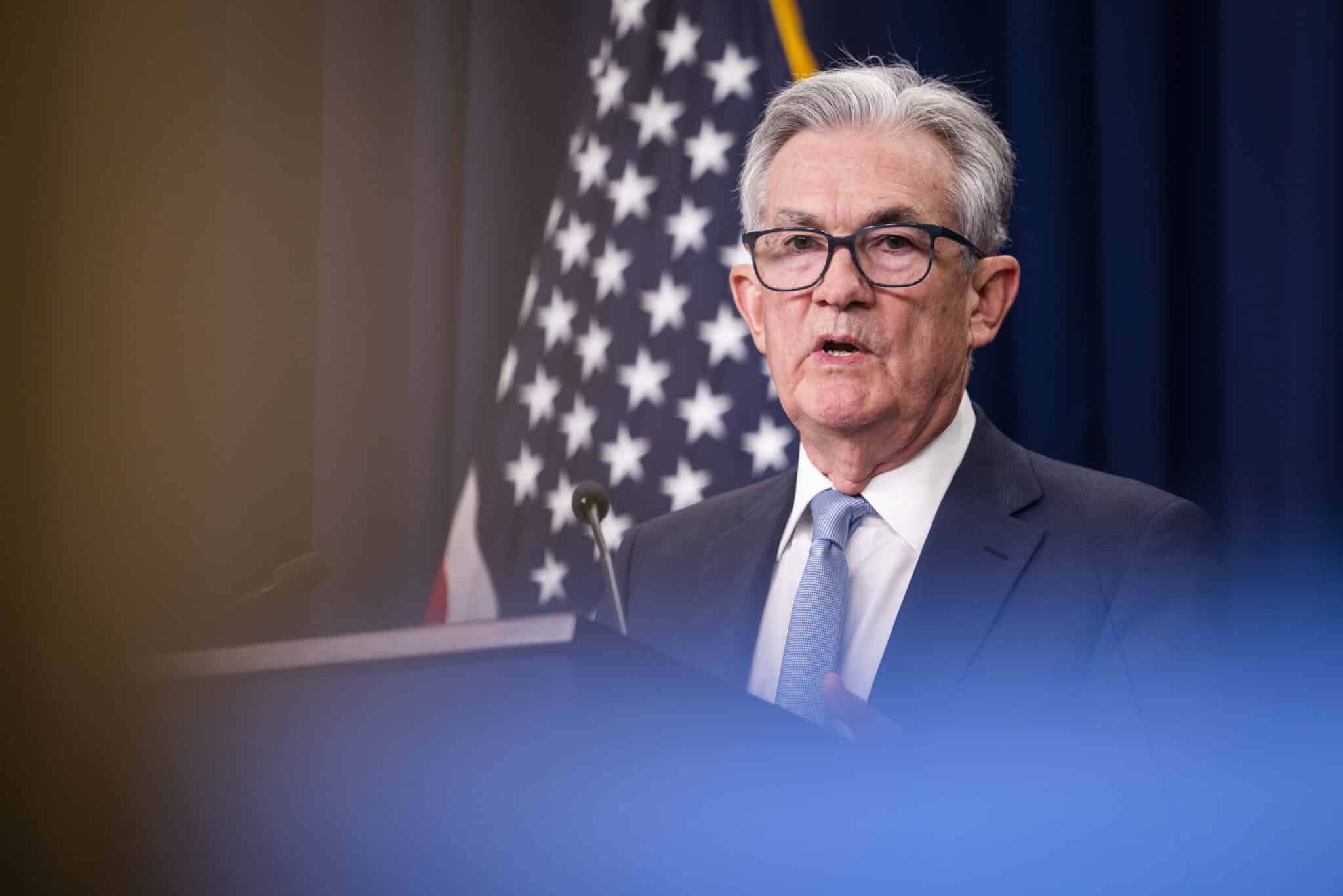 Jerome Powell, presidente de la Fed, durante la rueda de prensa tras la reunión de junio