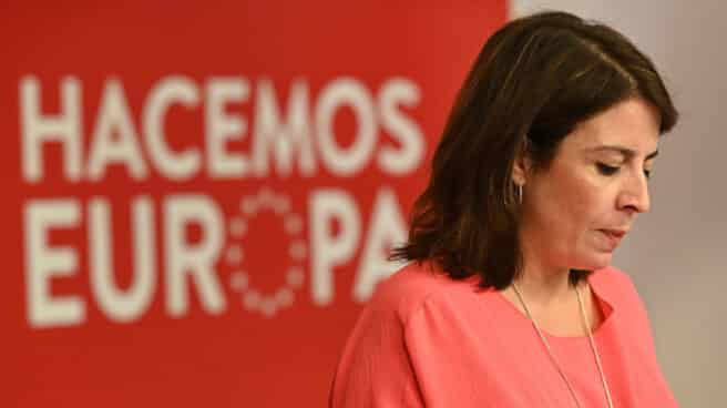 Adriana Lastra, en la noche electoral de Andalucía el 19-J.