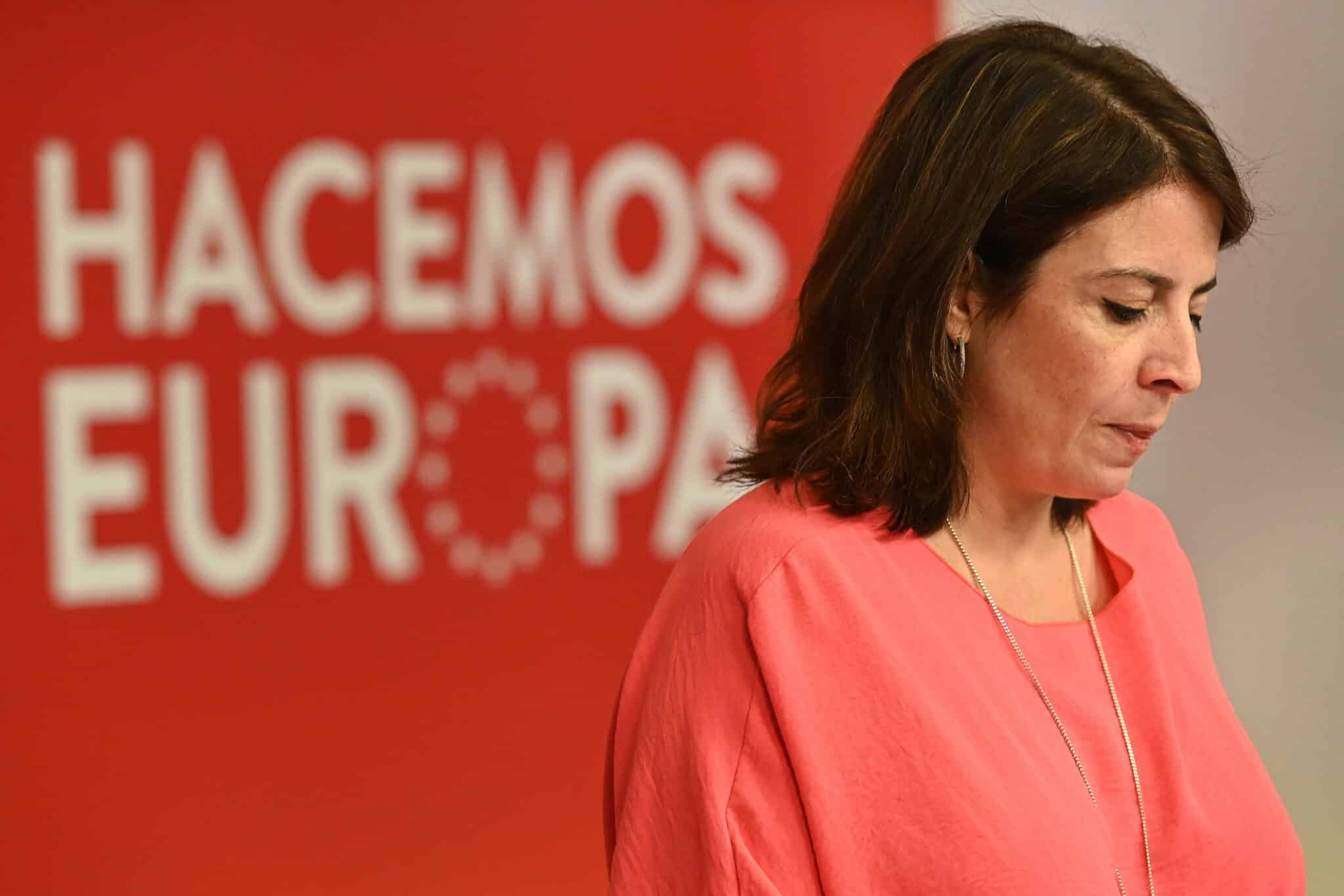 Adriana Lastra, en la noche electoral de Andalucía el 19-J.