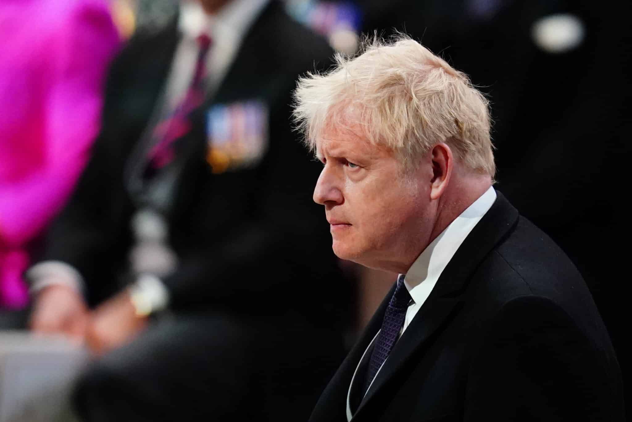 Boris Johnson durante el acto de Jubileo de Platino de la reina Isabel II