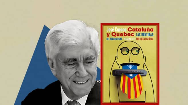José Cuenca con su libro Cataluña y Quebec, Las mentiras del separatismo