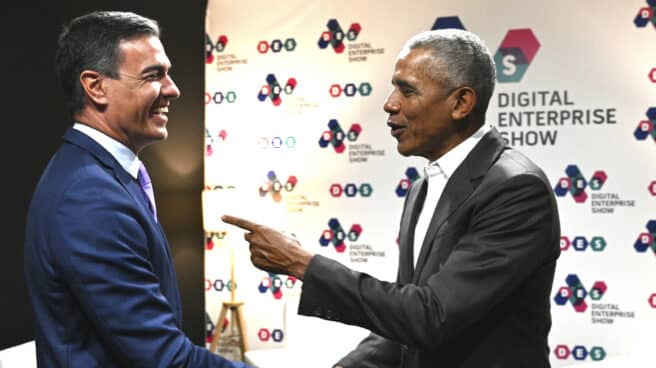 Sexta edición del foro de innovación y transformación digital Digital Enterprise (DES Show) El expresidente de Estados Unidos Barack Obama, y el presidente del gobierno de España Pedro Sánchez, han mantenido un breve encuentro durante la sexta edición del foro de innovación y transformación digital Digital Enterprise (DES Show)