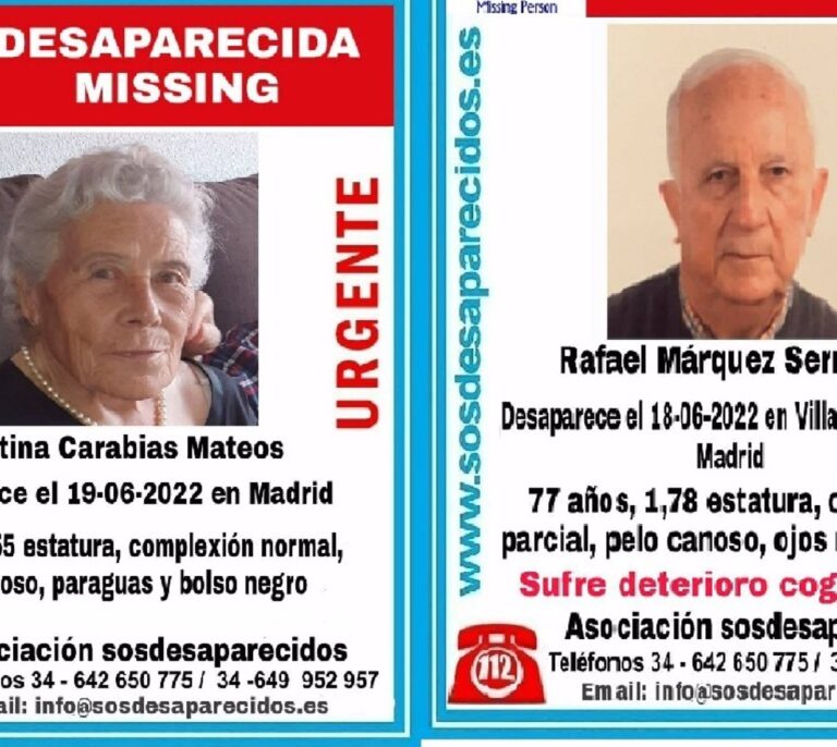 Encuentran muertos a los dos ancianos desaparecidos la semana pasada en Madrid
