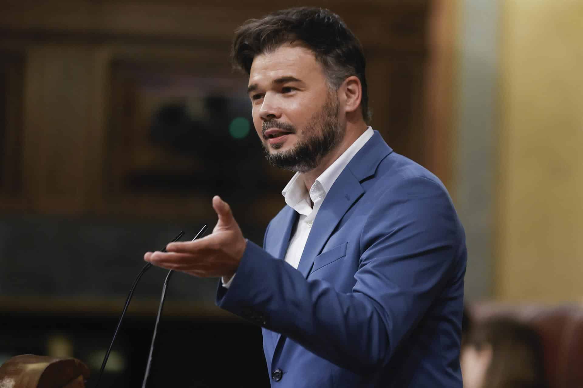 El diputado de ERC, Gabriel Rufián, en el Congreso de los Diputados.