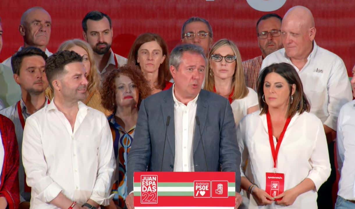 Juan Espadas, en rueda de prensa tras la derrota del PSOE en las elecciones en Andalucía.