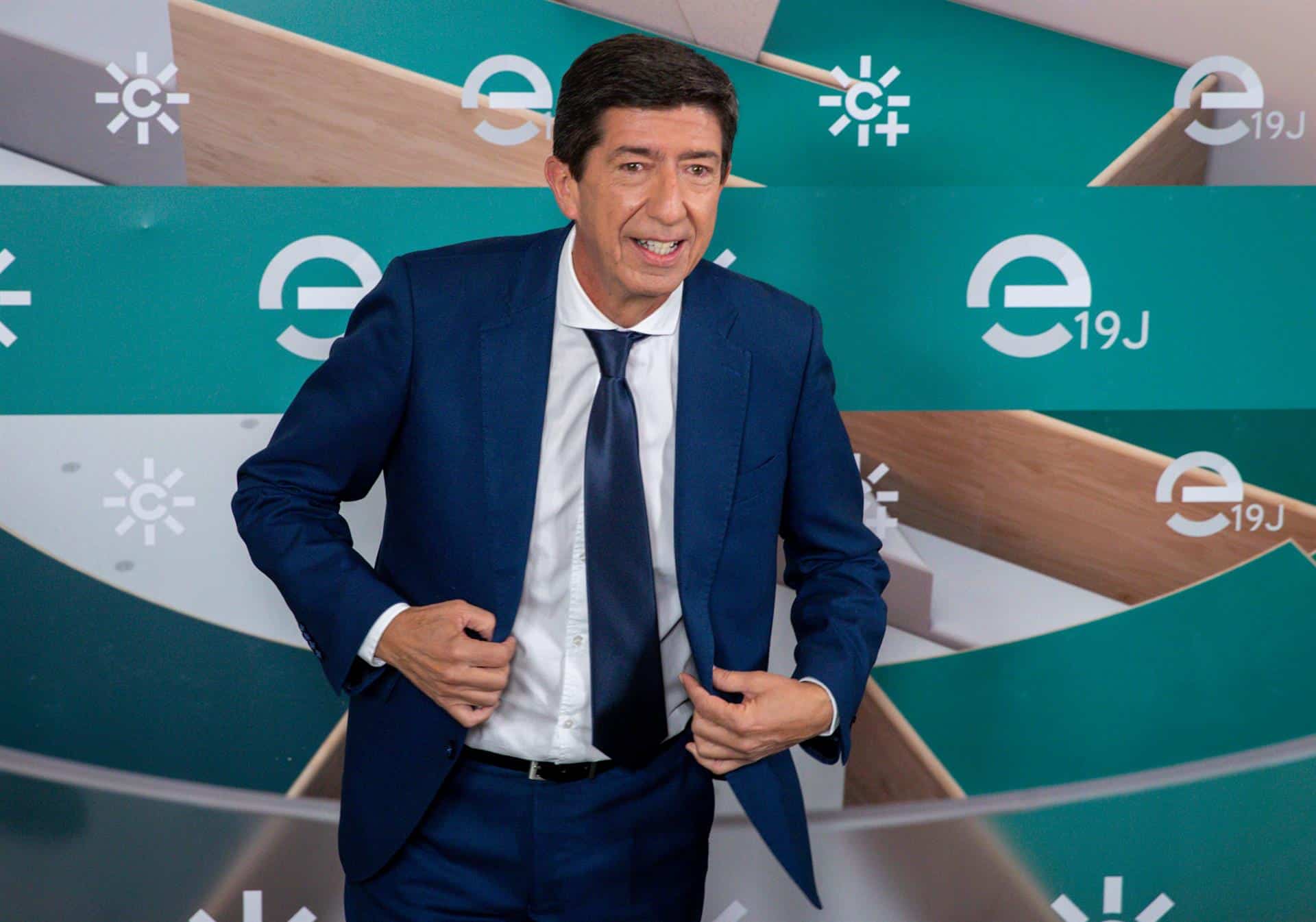 Juan Marín, tras el debate electoral en Canal Sur.