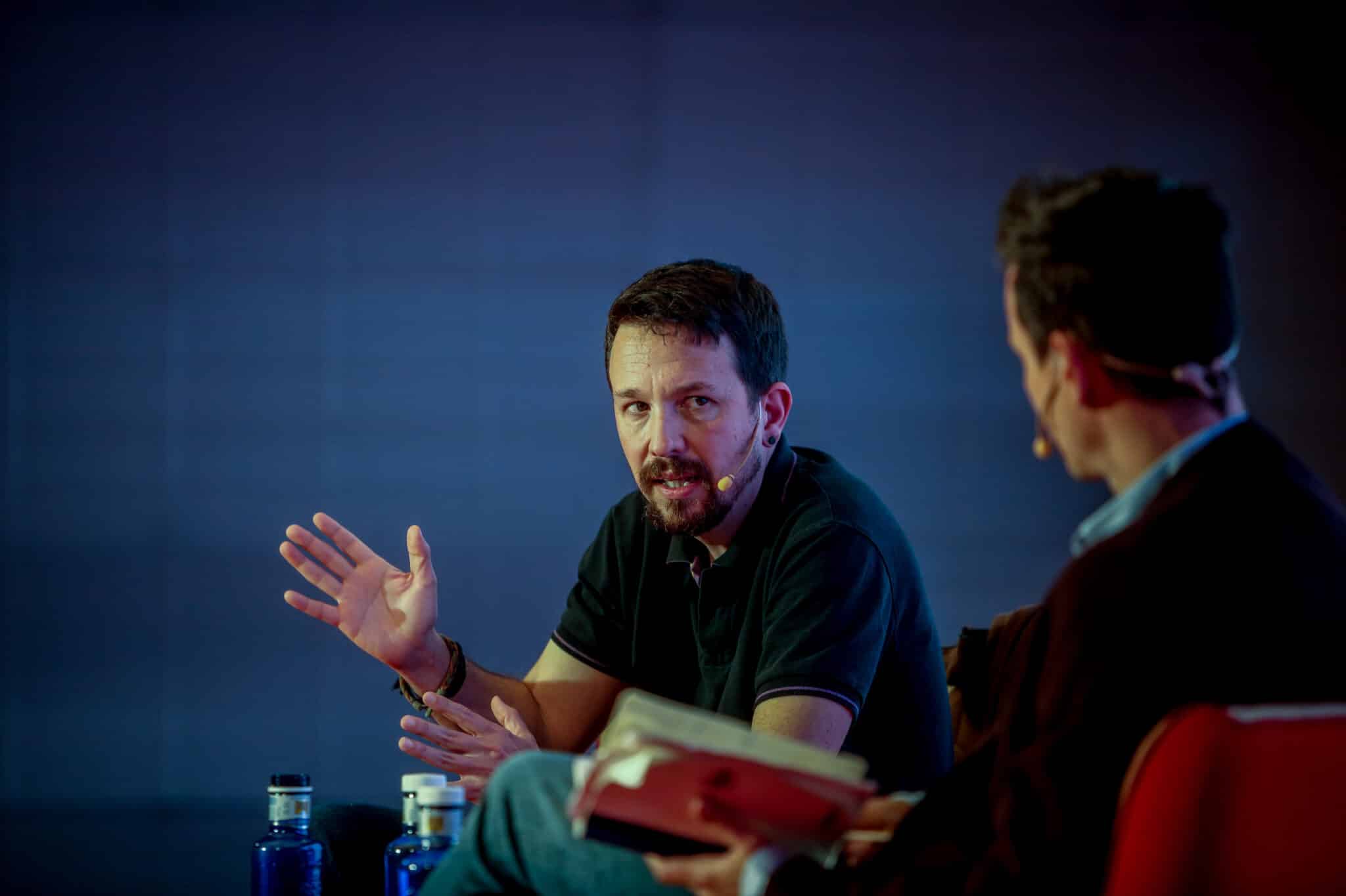 Pablo Iglesias, durante la presentación de su libro en abril de este año.