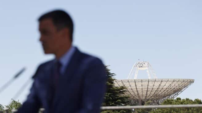 Pedro Sánchez, en Robledo de Chavela durante la presentación del PERTE aeroespacial. Pedro Sánchez, en Robledo de Chavela durante la presentación del PERTE aeroespacial.