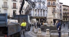 Se derrumba la estatua del Torico de Teruel, símbolo de la ciudad