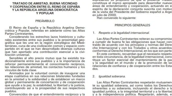 DOCUMENTO | El texto íntegro del tratado de amistad que España y Argelia firmaron en 2002
