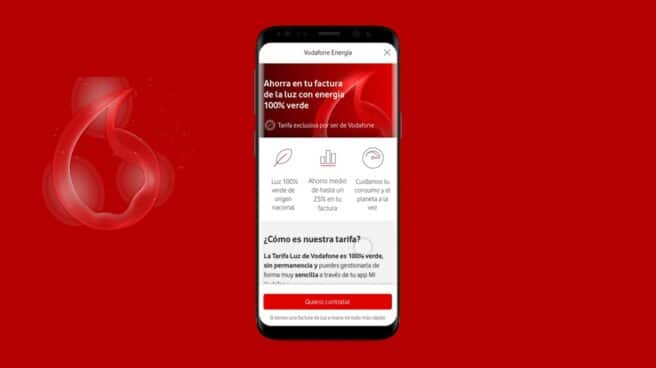 Imagen de la app de Vodafone, que irrumpe en energía Imagen de la app de Vodafone Energía