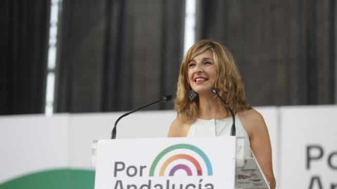 Yolanda Díaz aprovecha un mitin en Córdoba y anuncia que va a dar un paso "para ganar España" Yolanda Díaz, en el acto electoral de Por Andalucía en Córdoba, este sábado