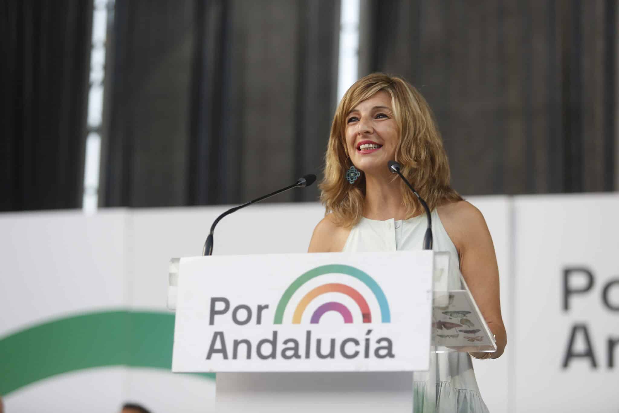 Yolanda Díaz, en el acto electoral de Por Andalucía en Córdoba, este sábado