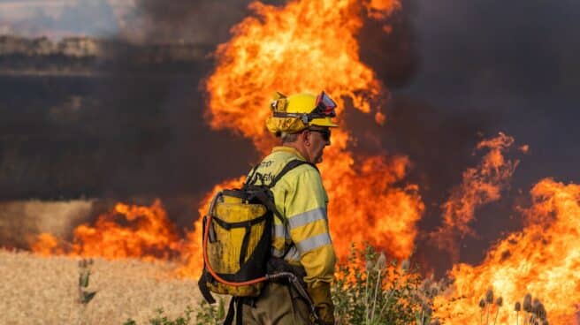 Fuego en Quintanilla del Coco (Burgos).