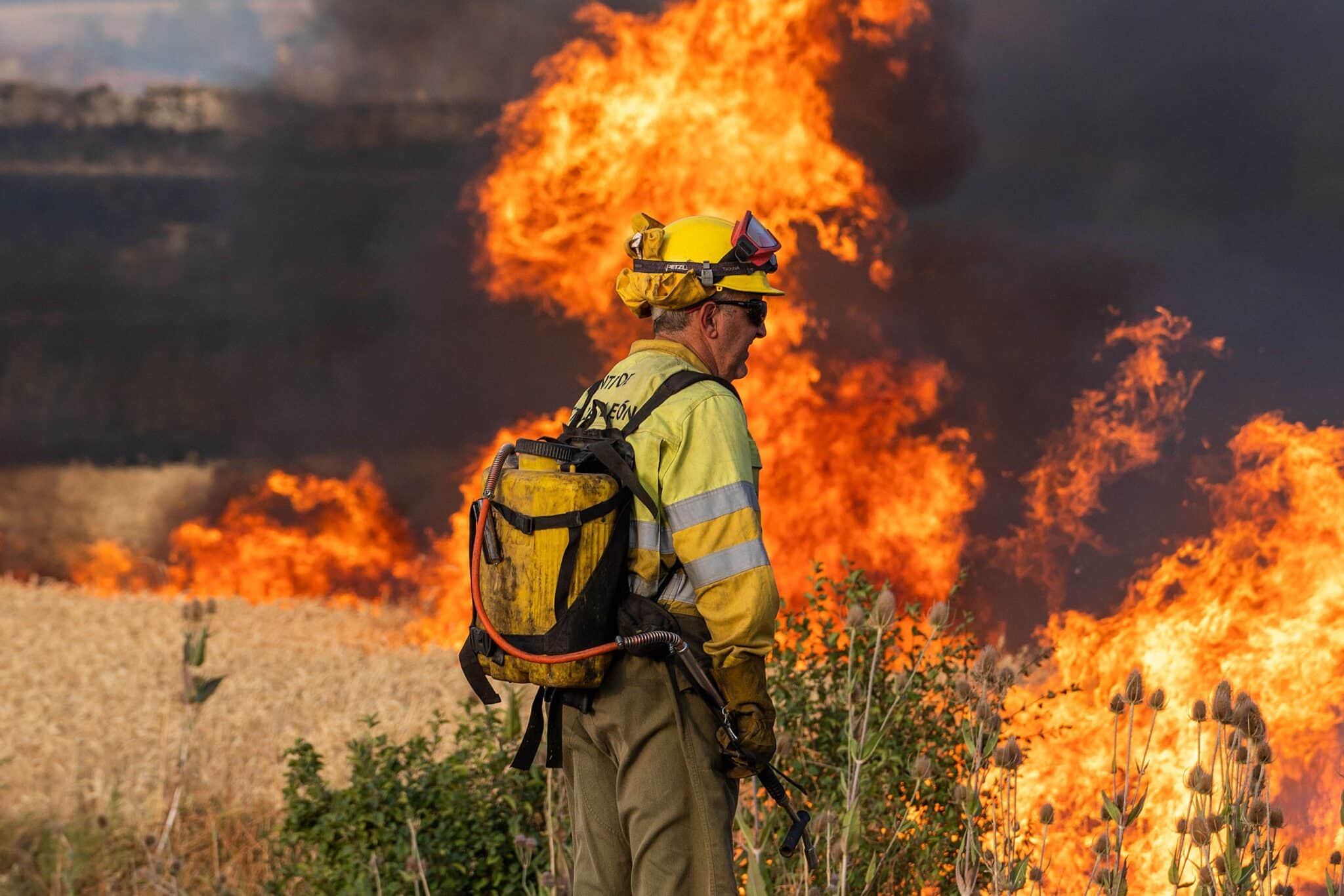 Fuego en Quintanilla del Coco (Burgos).