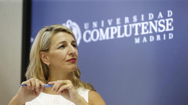 Yolanda Díaz, en los cursos de verano de la Complutense.