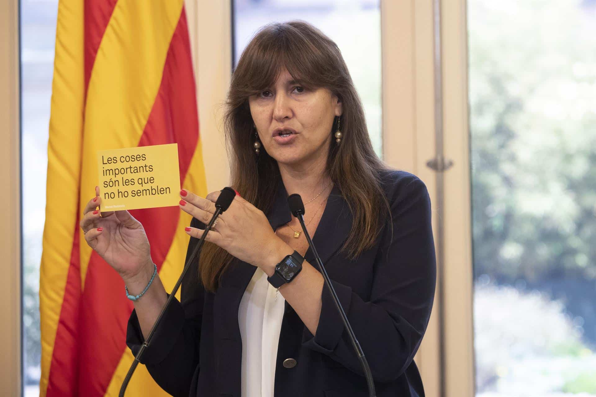 Borràs "se rebela" contra una "sentencia execrable" y avisa que "seguirá trabajando por la independencia"