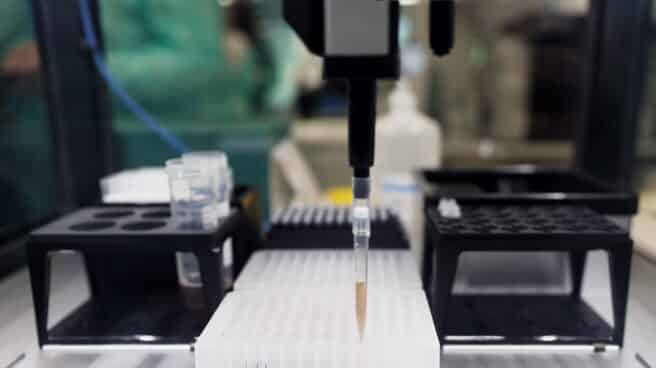 Probetas de pruebas PCR en el Laboratorio de Microbiología del Hospital público Gregorio Marañón