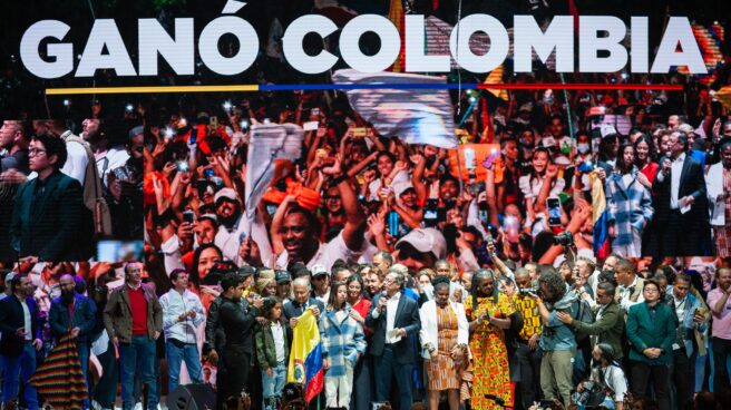 Noche electoral tras la victoria de Gustavo Petro