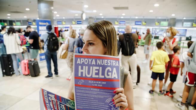 Huelga de Ryanair en el aeropuerto de Madrid Barajas.