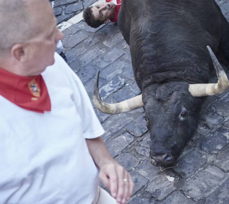 El tercer encierro de San Fermín deja tres heridos por asta y cinco traslados por traumatismos