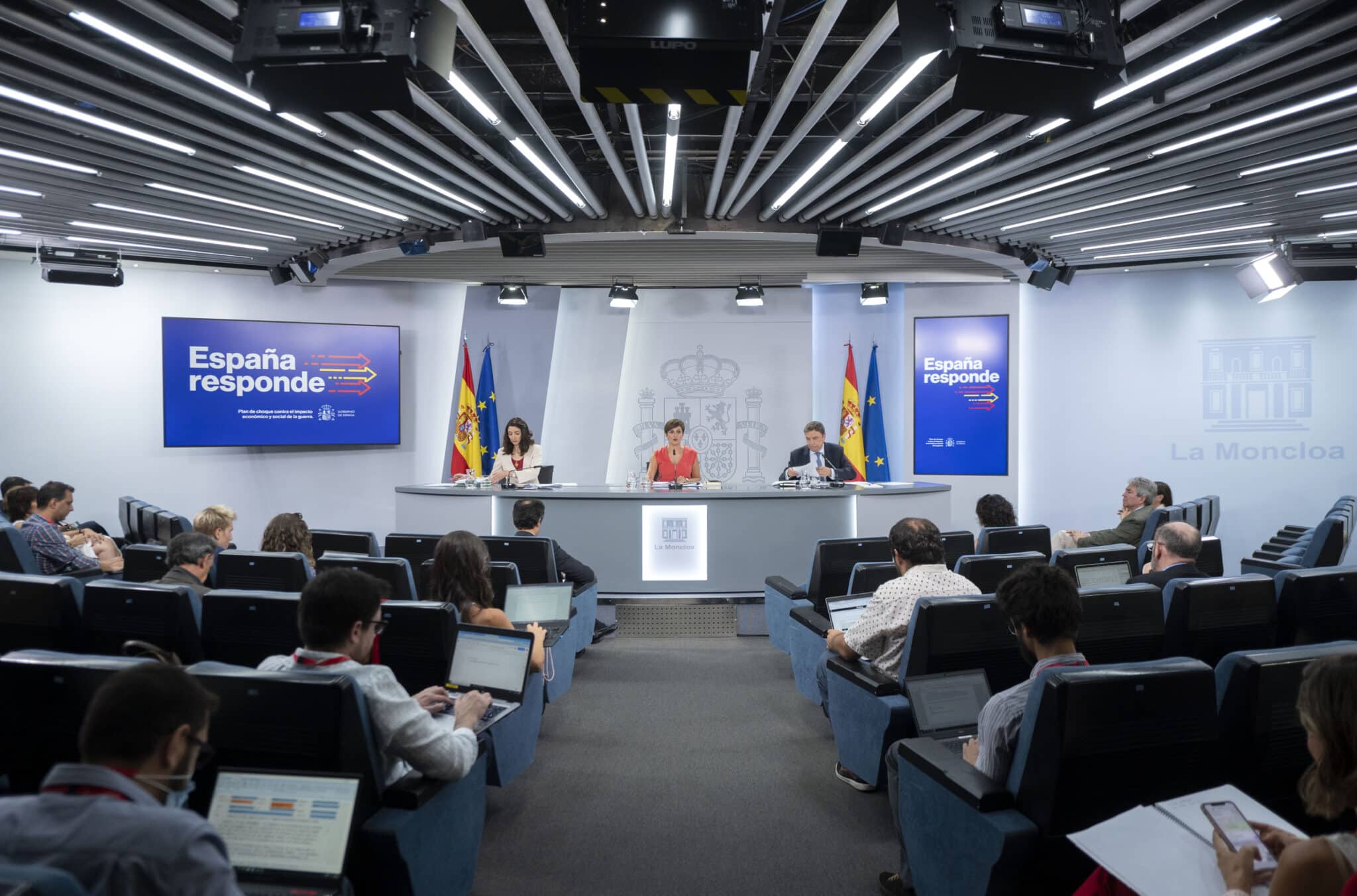 Sala de prensa de La Moncloa.