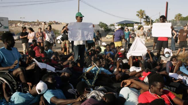 Protestas de inmigrantes en Melilla