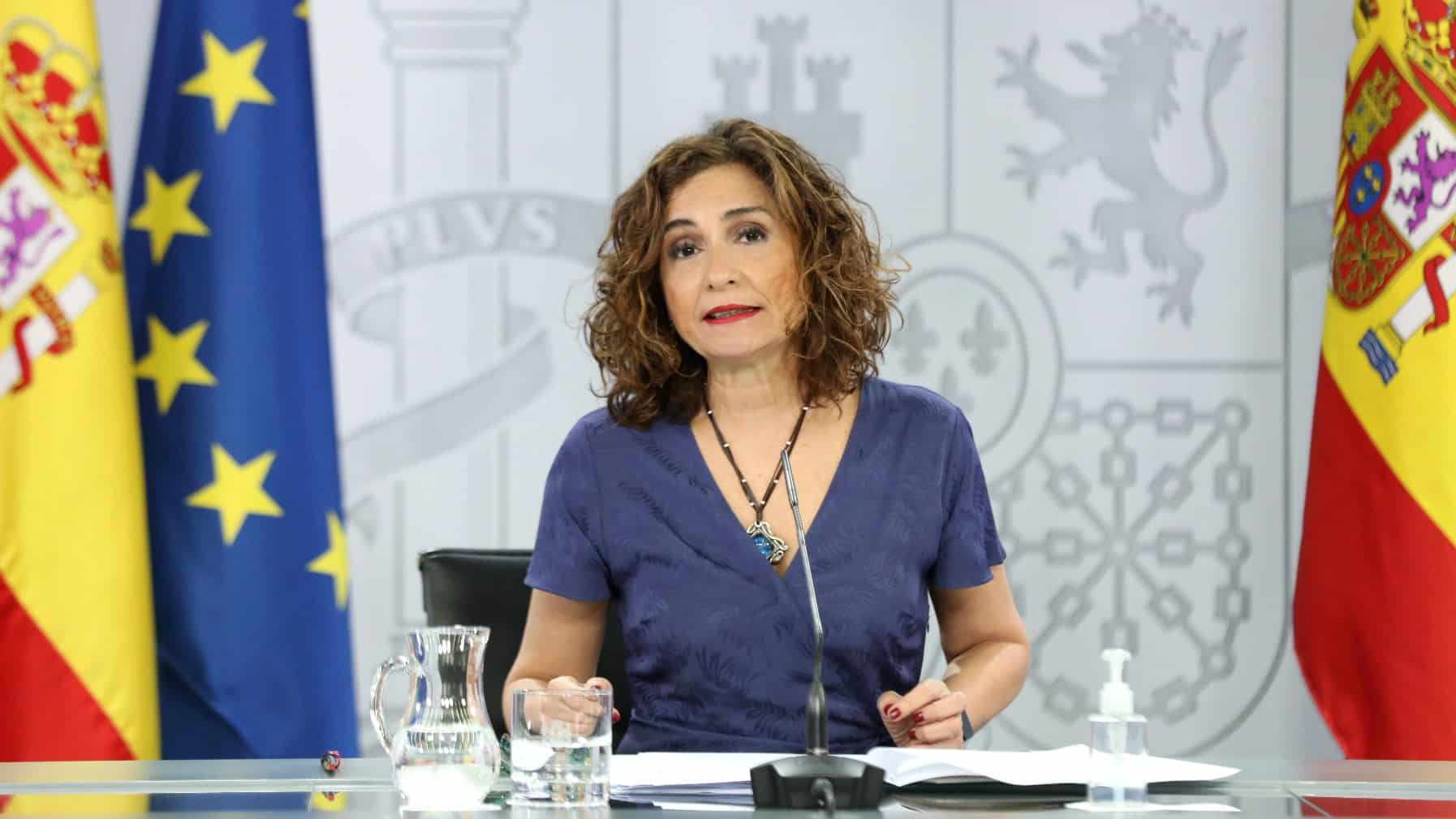 María Jesús Montero, Ministra Portavoz de Hacienda, en una rueda de Prensa