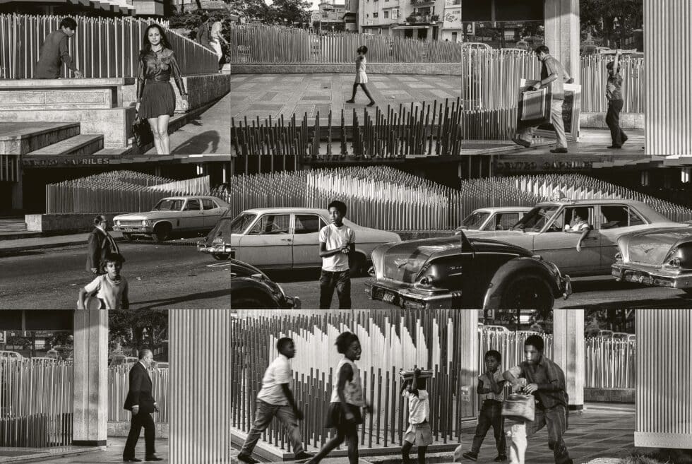 Obra cinética de Jesús Rafael Soto «Progresión a centro móvil», 1969, Caracas, 1970