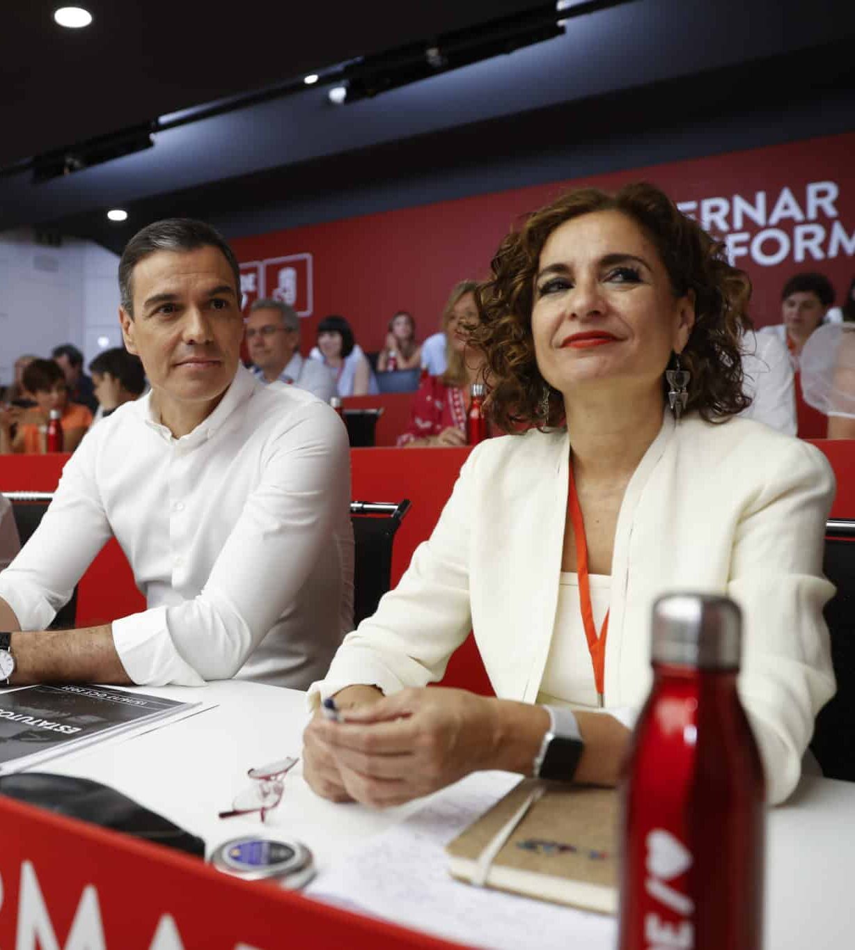 Alegría, Cerdán, Sánchez y Montero, en el Comité Federal extraordinario del PSOE.