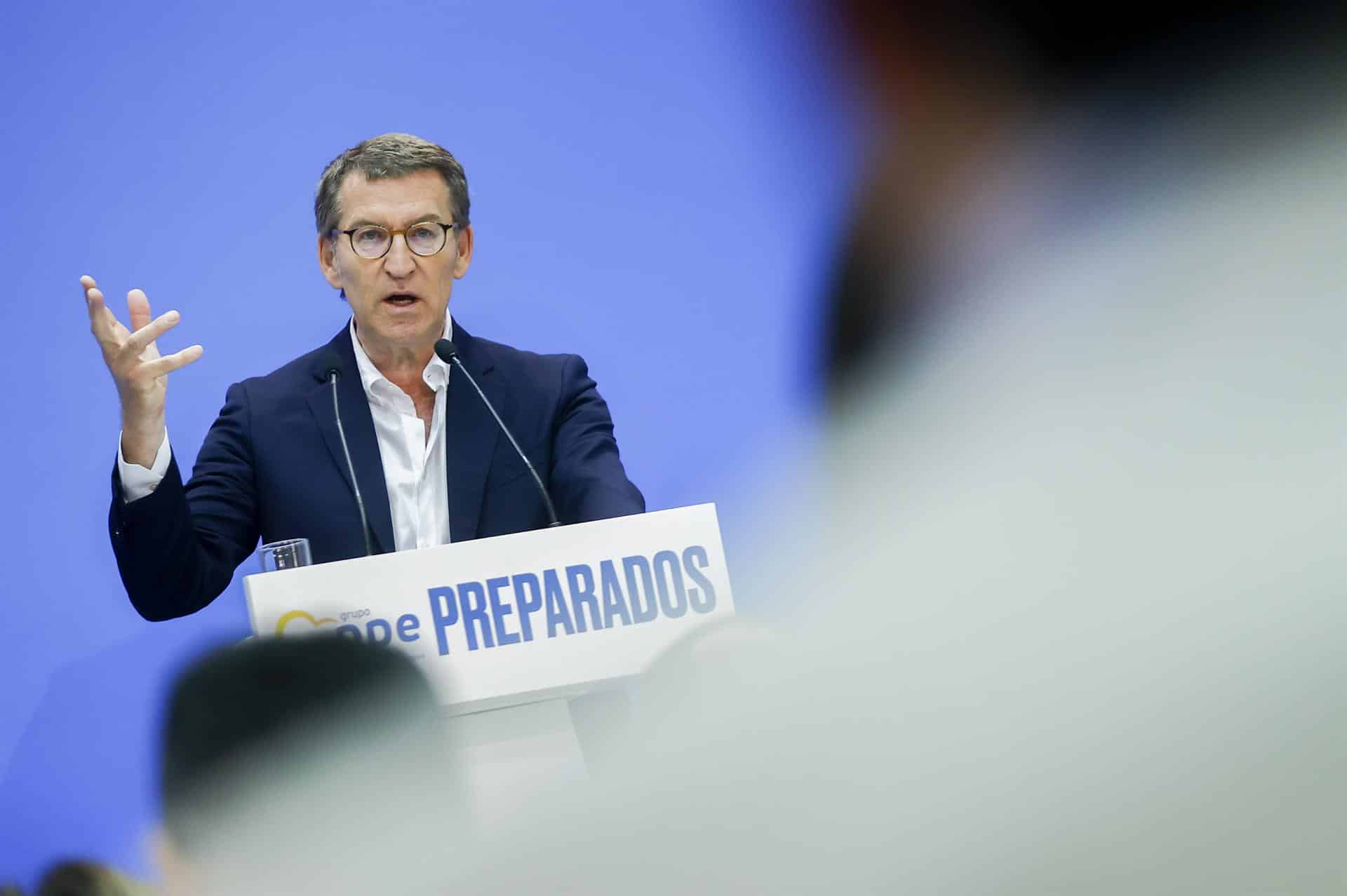 Alberto Núñez Feijóo, presidente del PP, interviene en la Escuela de Verano del PP, en El Escorial.