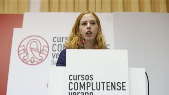 Lilith Verstrynge, secretaria de Organización de Podemos, durante su intervención este lunes en una mesa redonda.