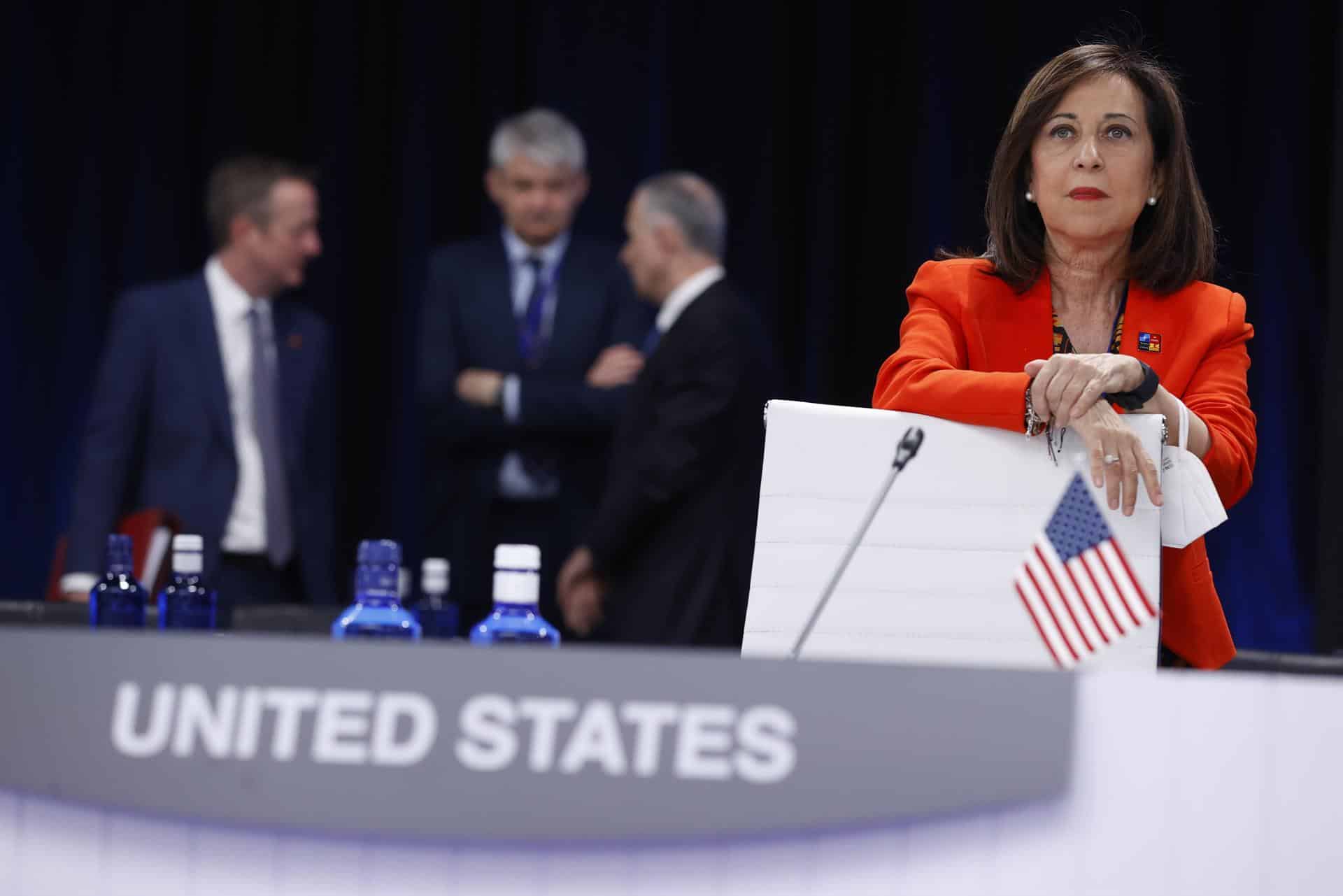 La ministra de Defensa, Margarita Robles, durante la cumbre de la OTAN en Madrid.