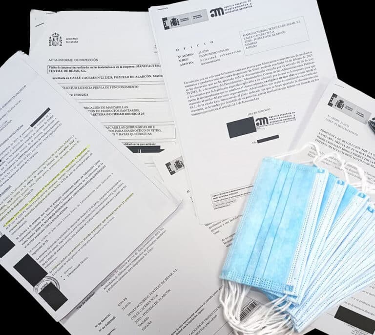 Una empresa del grupo de las Mascarillas Béjar importó tres millones de tapabocas pero lo negó a la inspección de Sanidad