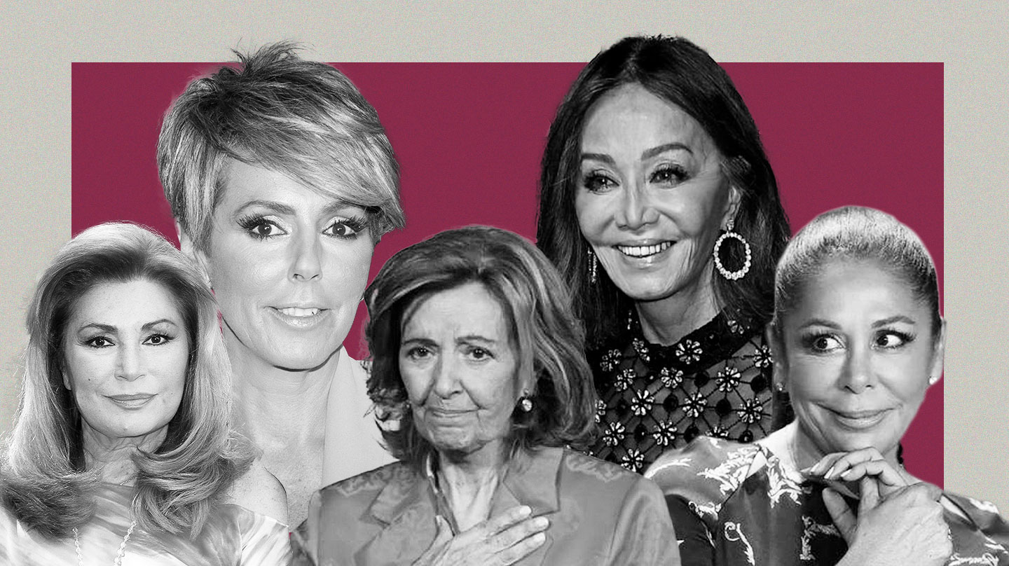 Rocío Jurado, Rocío Carrasco, María Teresa Campos, Isabel Preysler e Isabel Pantoja